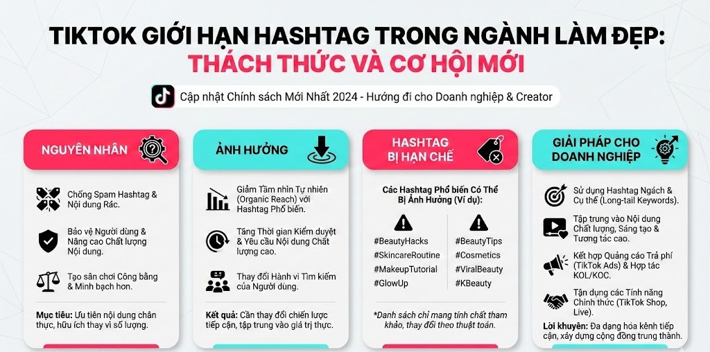 TikTok giới hạn hashtag
